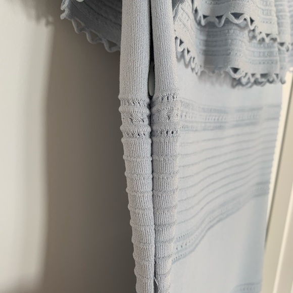 Alexander McQueen Cotton Off-the-Shoulder Mini Dress in light blue - Picture 2 of 6